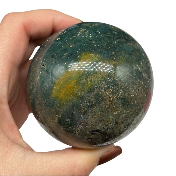 Ocean Jasper Sphere Natural Stone Crystal Crystals 73mm - Picture 4 of 10